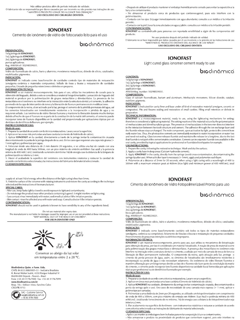 b000652 Iu Ionofast | PDF