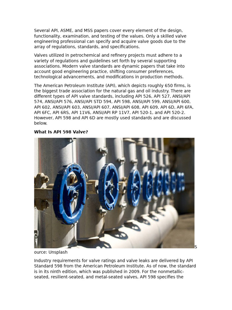 What Is API 598 Valve | PDF | Valve | Leak