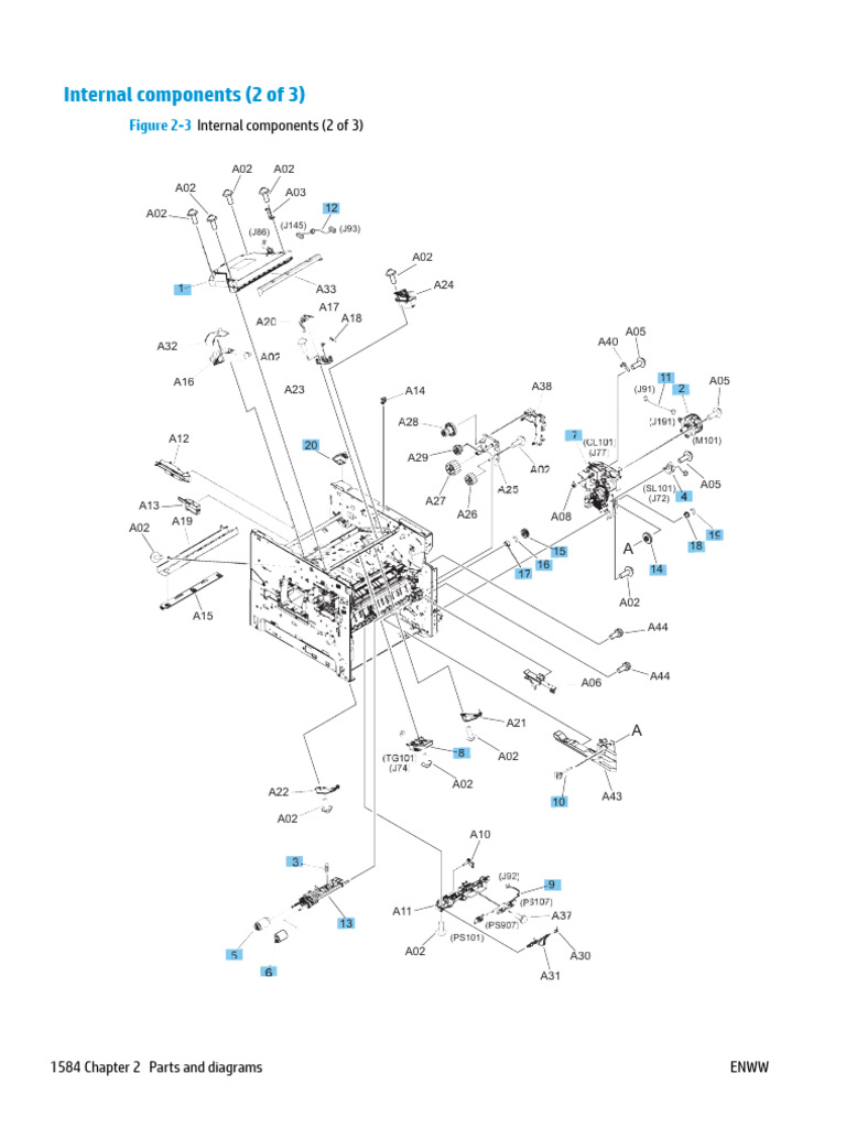 HP Laserjet Enterprise m605 Internal Components 2 of 3 | PDF