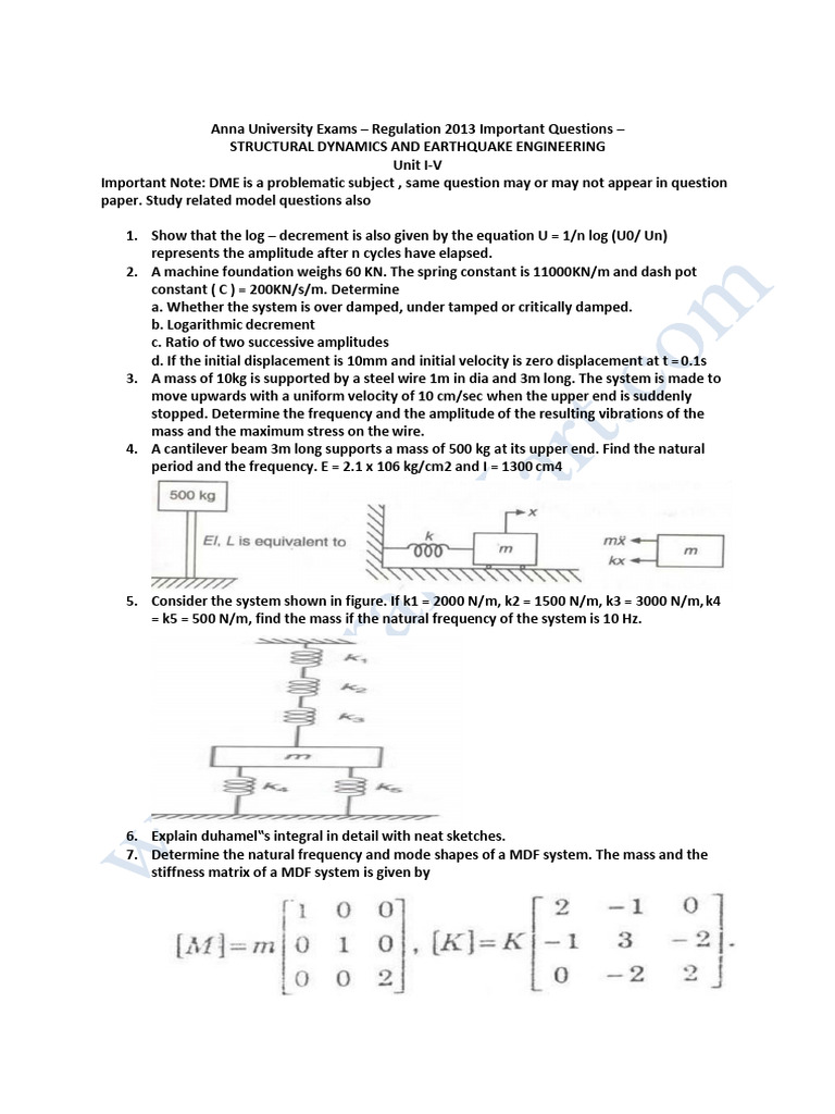 053 - CE8021, CE6701 Structural Dynamics and Earthquake Engineering ...
