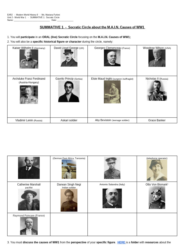 Summative ww1 socratic circle pdf world war i argument