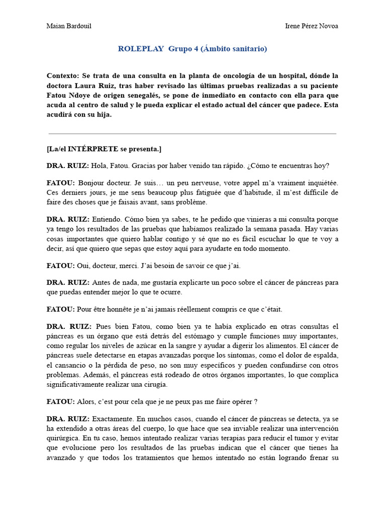 Roplay Sanitario G4 | PDF | Terapia | Cáncer de páncreas