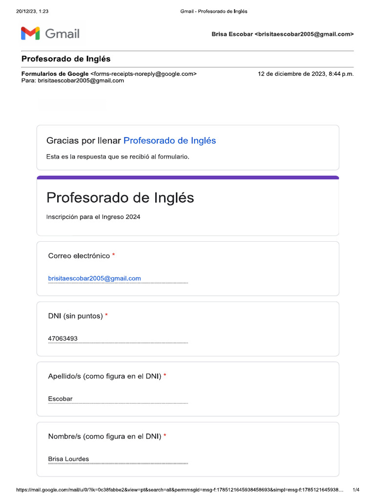 Profesorado de Ingles | PDF