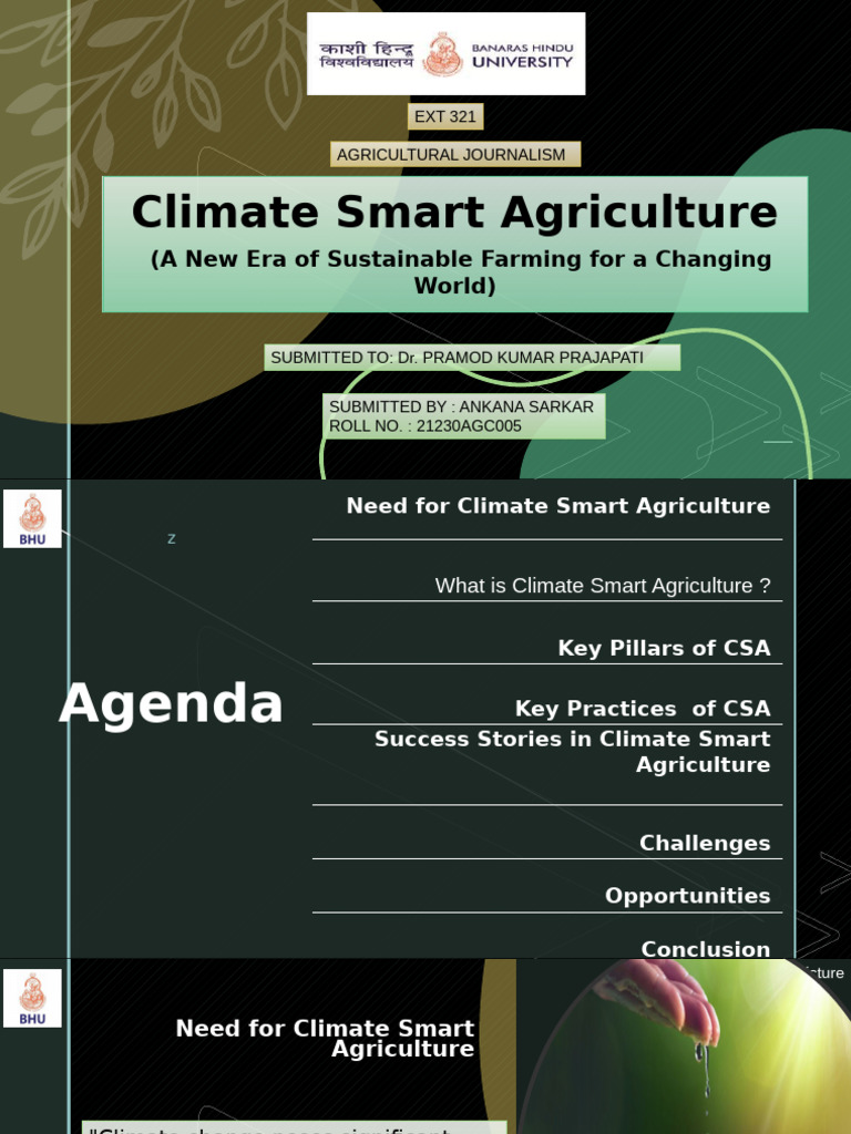 Climate Smart Agriculture Explained | PDF | Agriculture | Climate ...