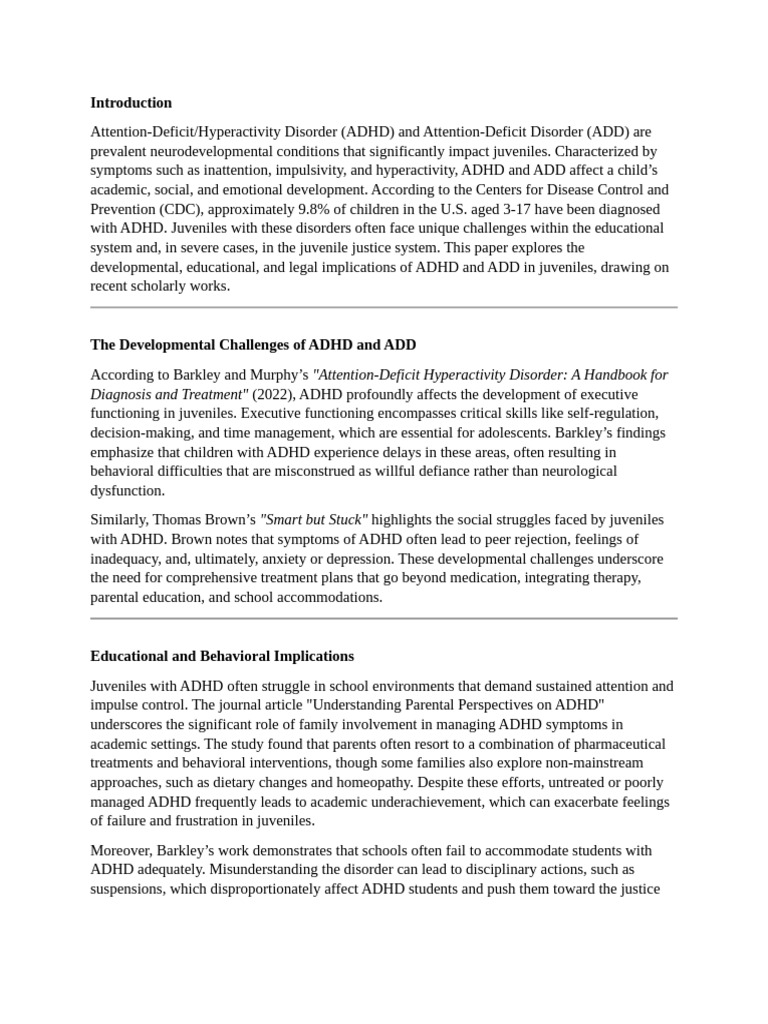 Adhd and add in juveniles pdf attention deficit hyperactivity