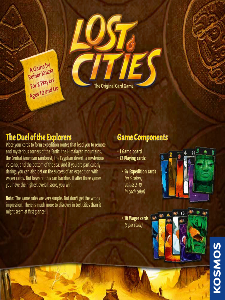 Lost Cities Card Game Rules | PDF | Games Of Mental Skill | Games Of Chance