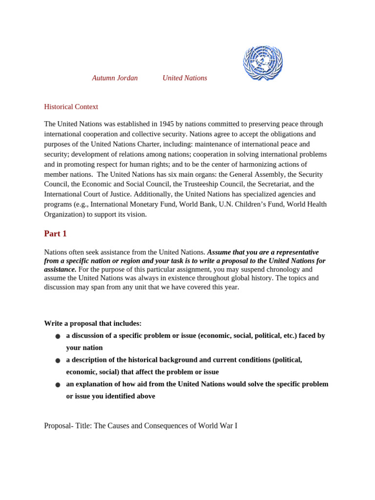 United Nations Final Project | PDF | United Nations | International ...