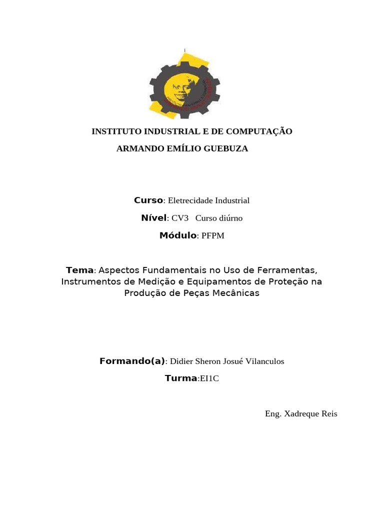 Ferramentas e EPIs na Produção Mecânica | PDF