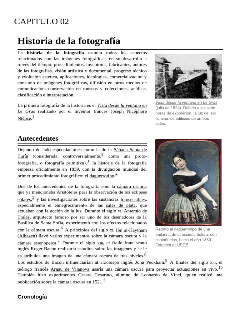 Evolución de la Fotografía | PDF | Tecnicas artisticas | Imagen