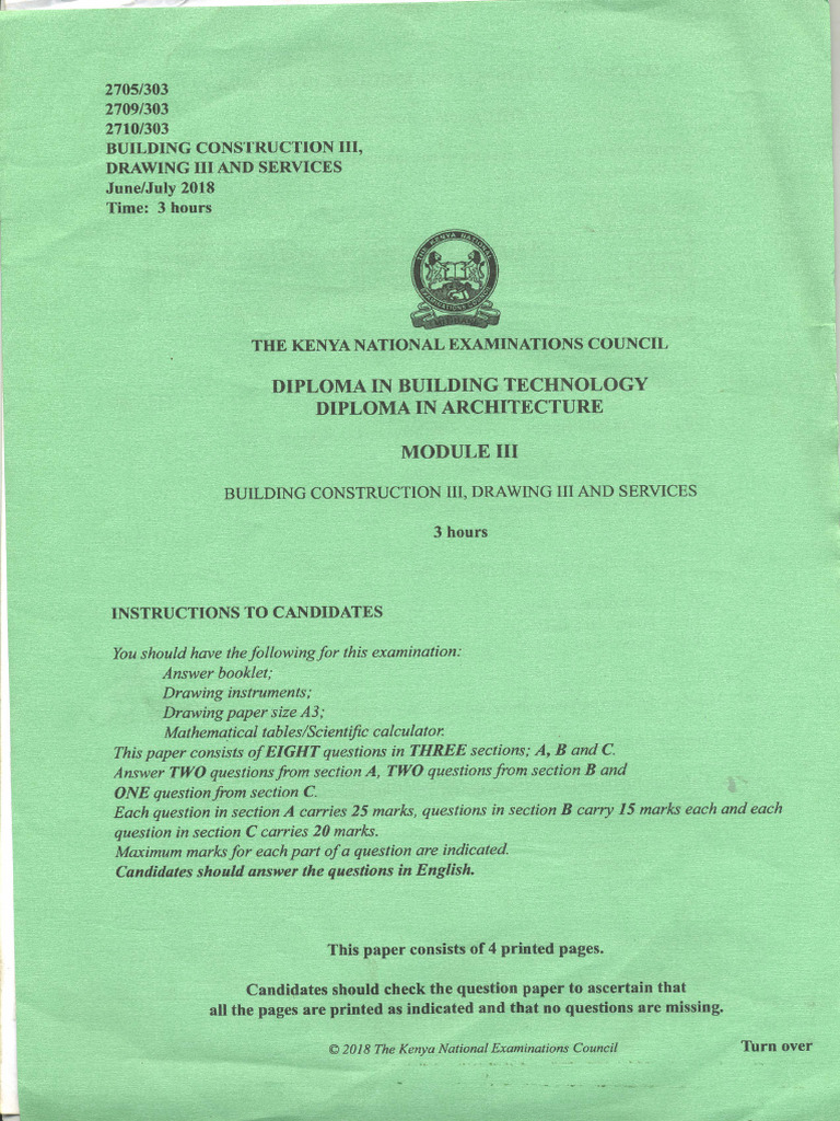 Building Construction III, Drawing III and Services Module III July ...