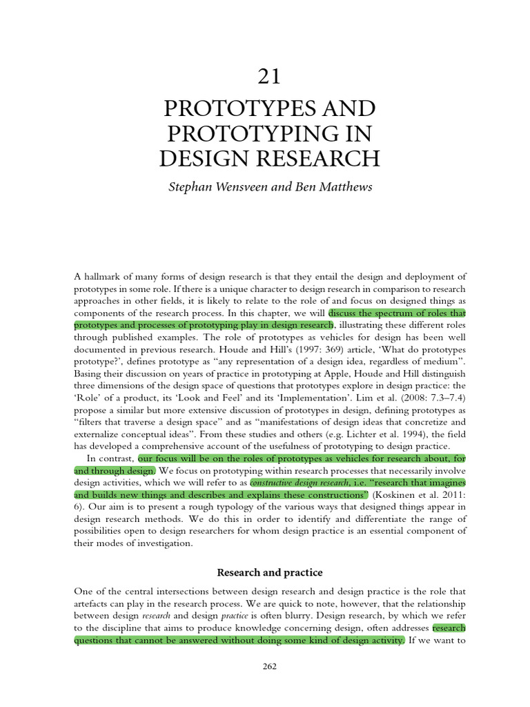 Prototypes in Design Research Explained | PDF | Prototype | Experiment