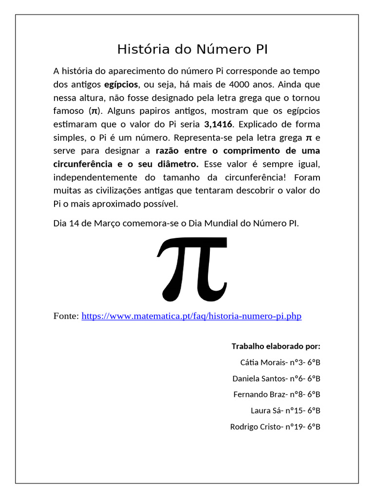 História do Número Pi | PDF