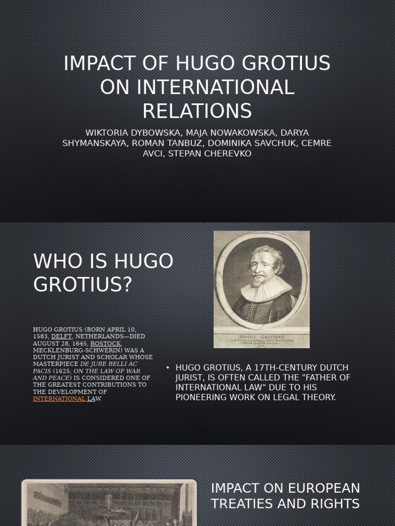 Impact of Hugo Grotius On International Relations | PDF