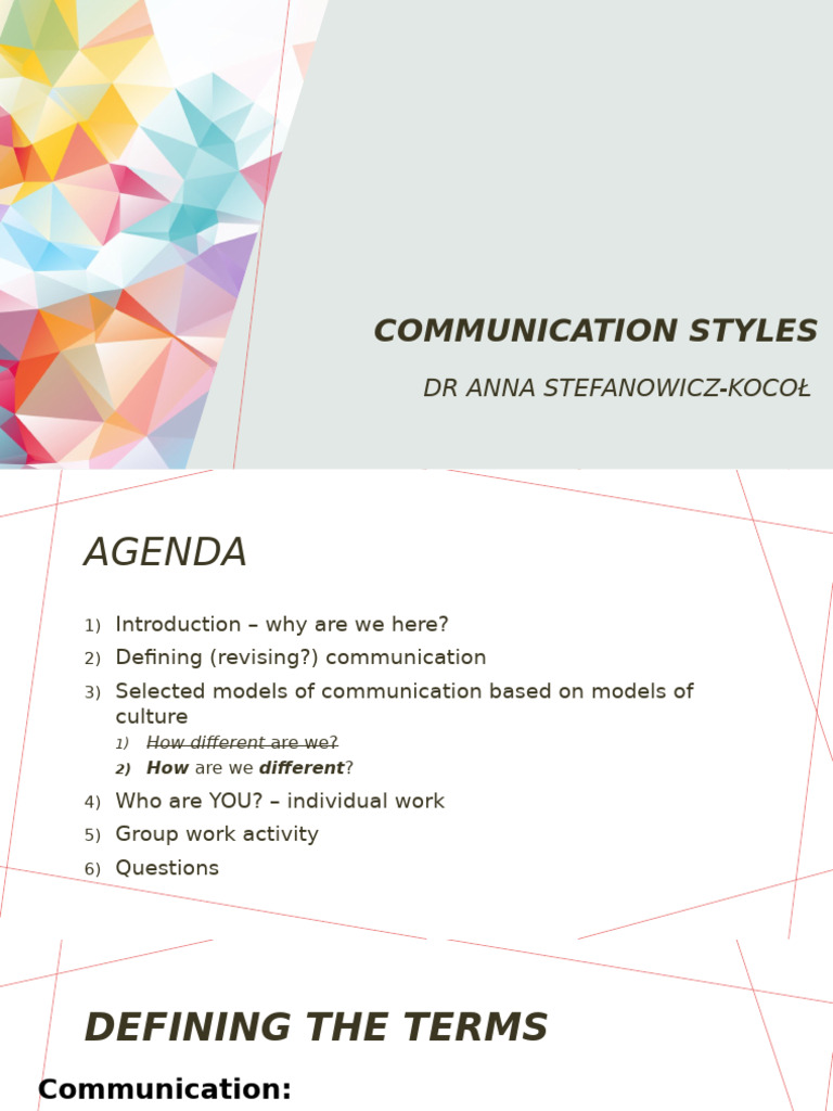 Communication Styles | PDF | Communication | Happiness