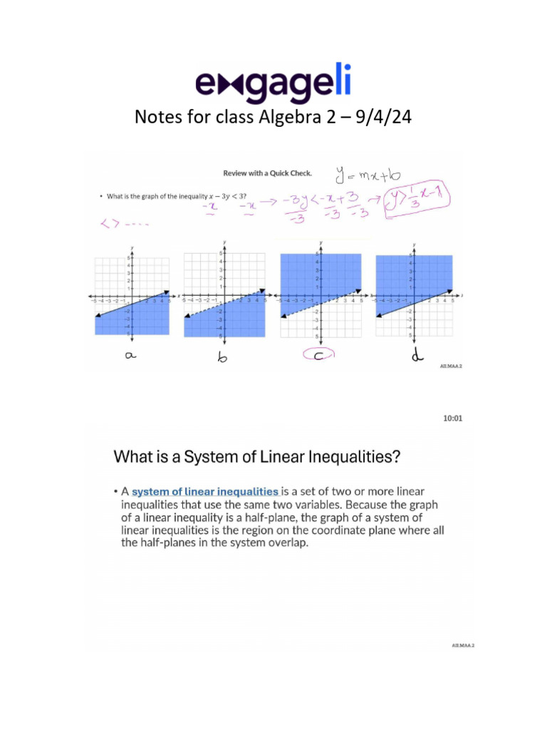 Alg 2 Notes 9-4-24 | PDF