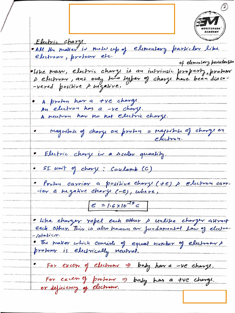 1. ELECTRIC CHARGES & FIELD [FULL CHAPTER][CBSE] | PDF