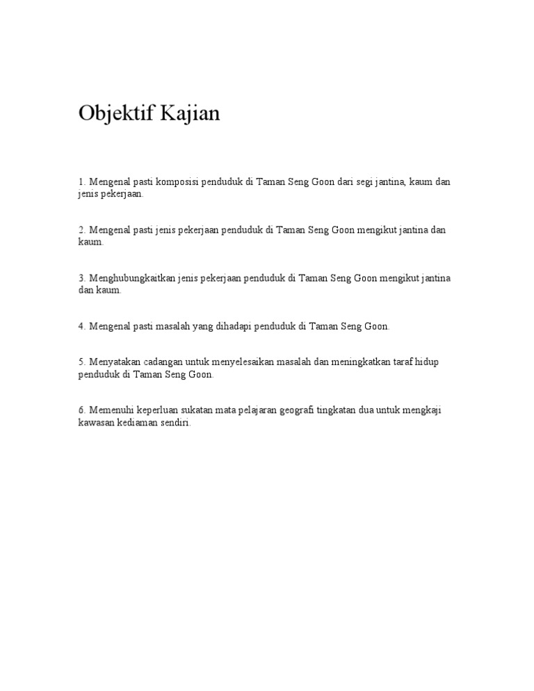 Objektif Kajian Geografi Pdf