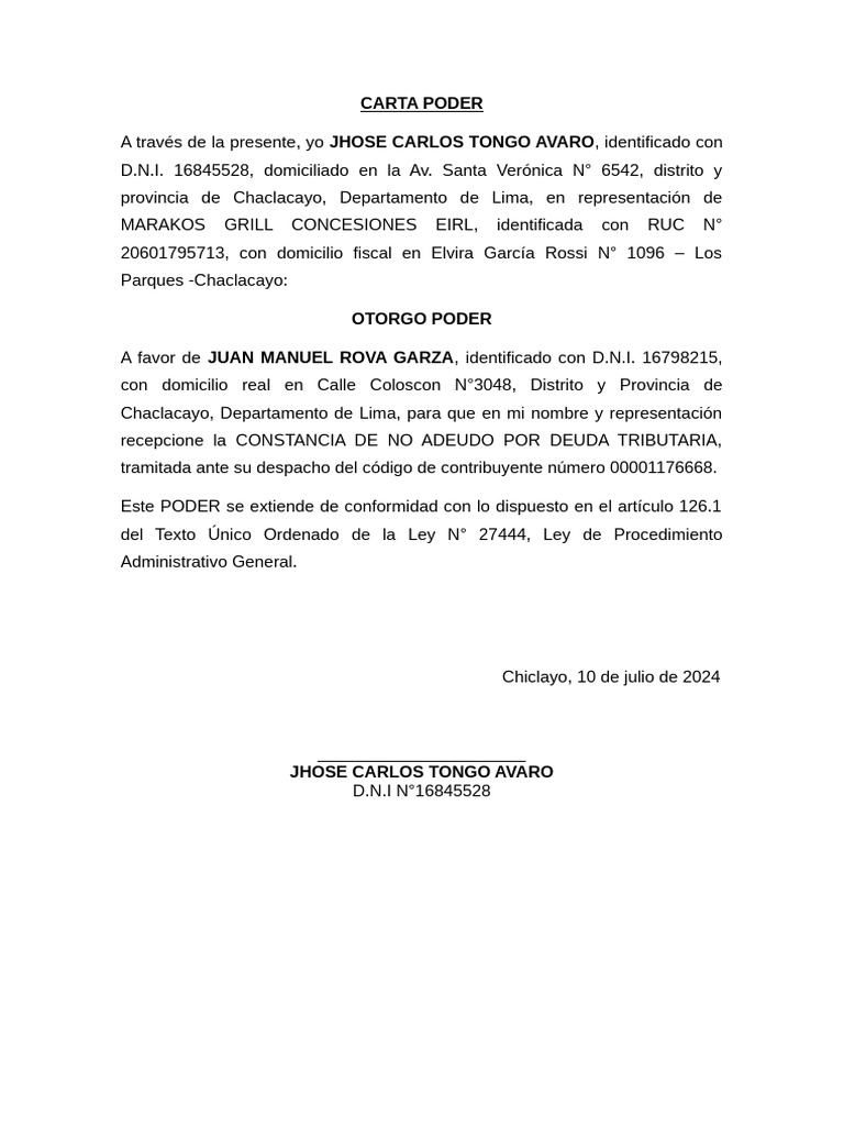 Carta Poder | PDF