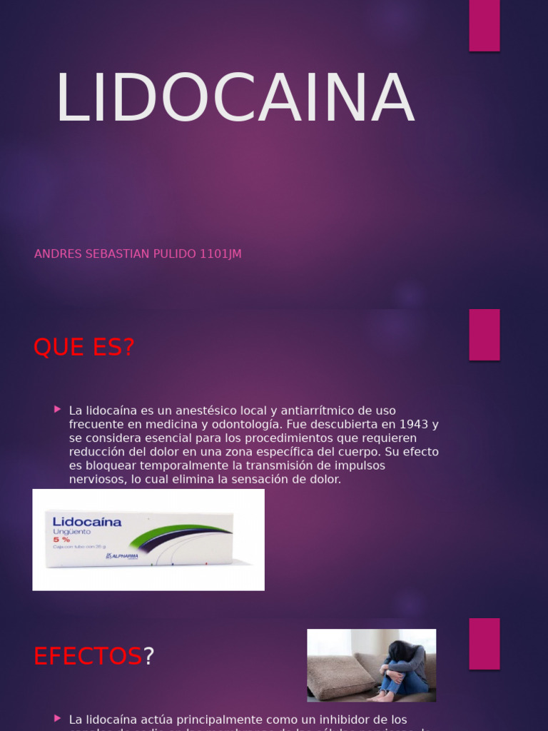 Lidocaína: Usos y Propiedades Esenciales | PDF