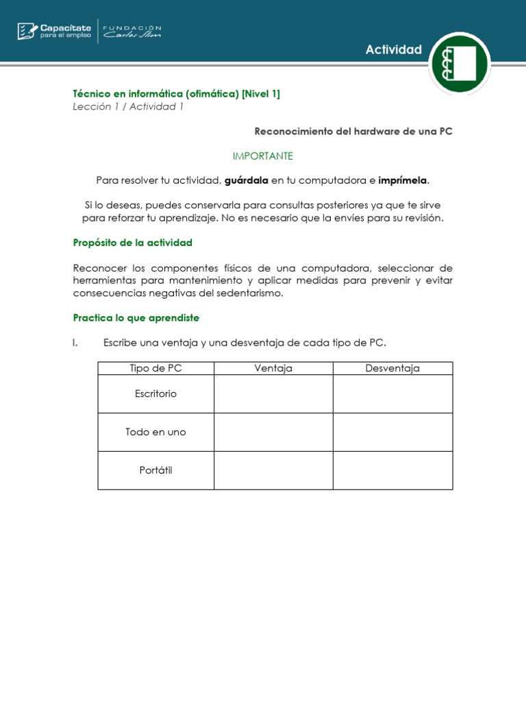 Reconocimiento de Hardware en PC | PDF | Hardware de la computadora ...
