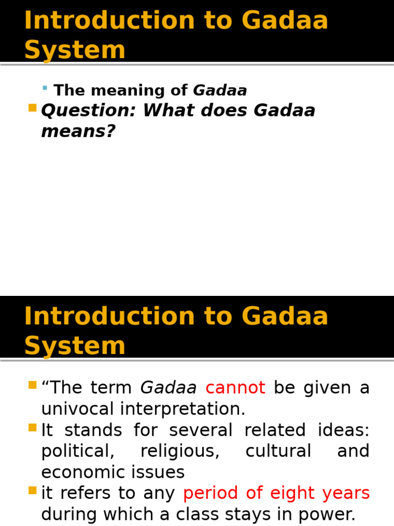 Introduction To Gadaa System-1-3 | PDF | Cultural Heritage | Festival
