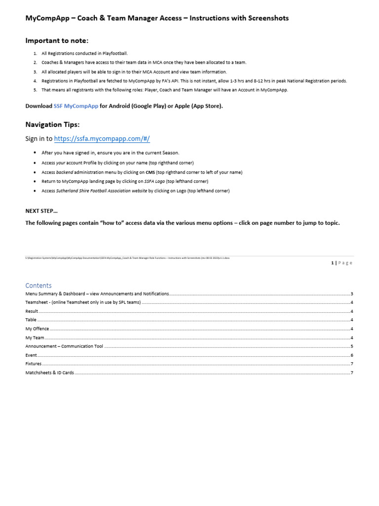 SSFA MyCompApp - Coach Team Manager User Instructions Rev 08 02 2023v1 ...