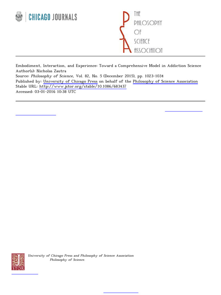 Enactive Model of Addiction Science | PDF | Embodied Cognition | Reward ...