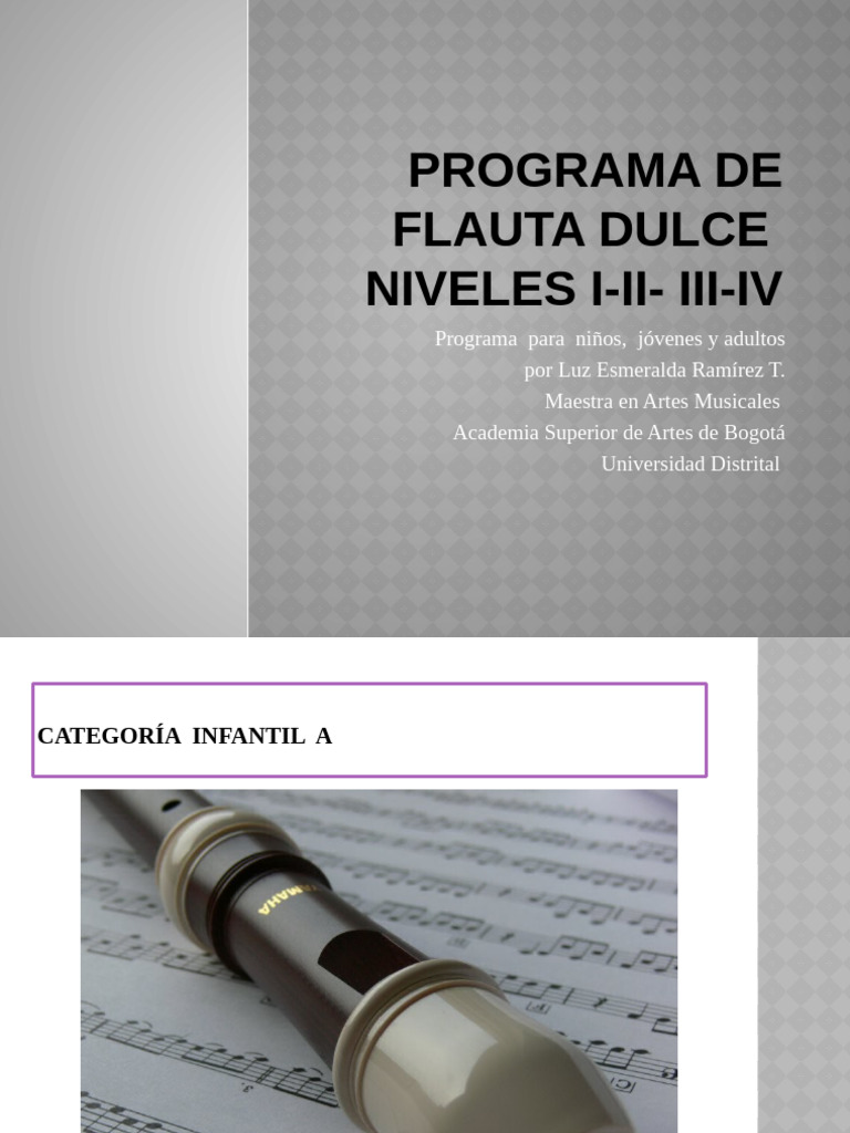 Programa de Flauta Dulce para Todos los Niveles | PDF | Escala (música ...