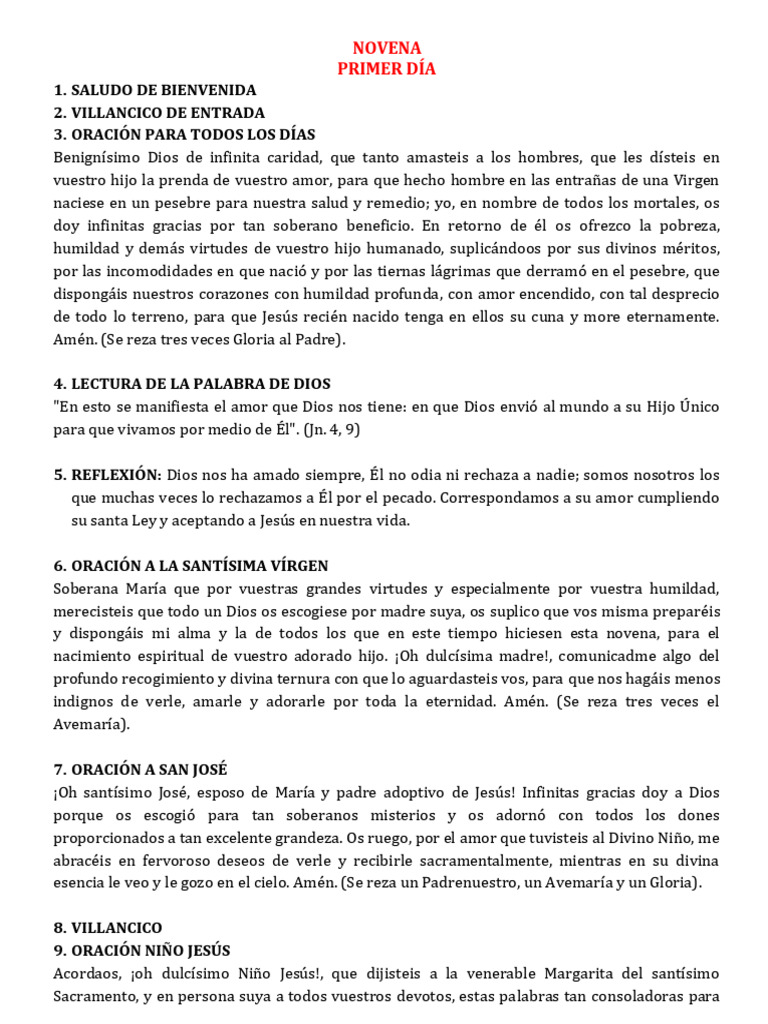 Novena Navidad | PDF | Oración | María, madre de Jesús