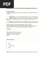 Download Selenium and Web Driver Interview Questions and Answers by Soma Sekhar Reddy SN80368702 doc pdf