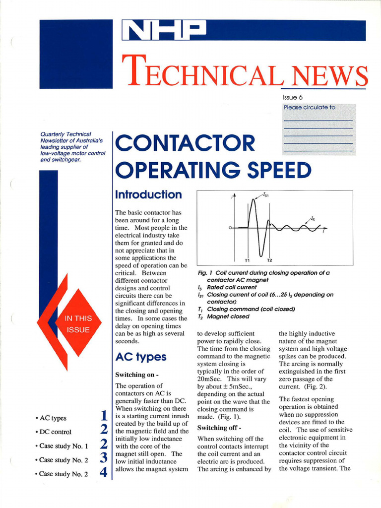 TNL-6-Contactor Operating Speed | PDF | Inductor | Switch
