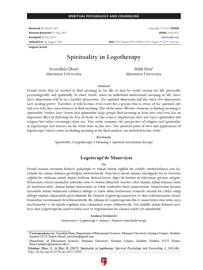 Spirituality's Role in Logotherapy | PDF | Psychology