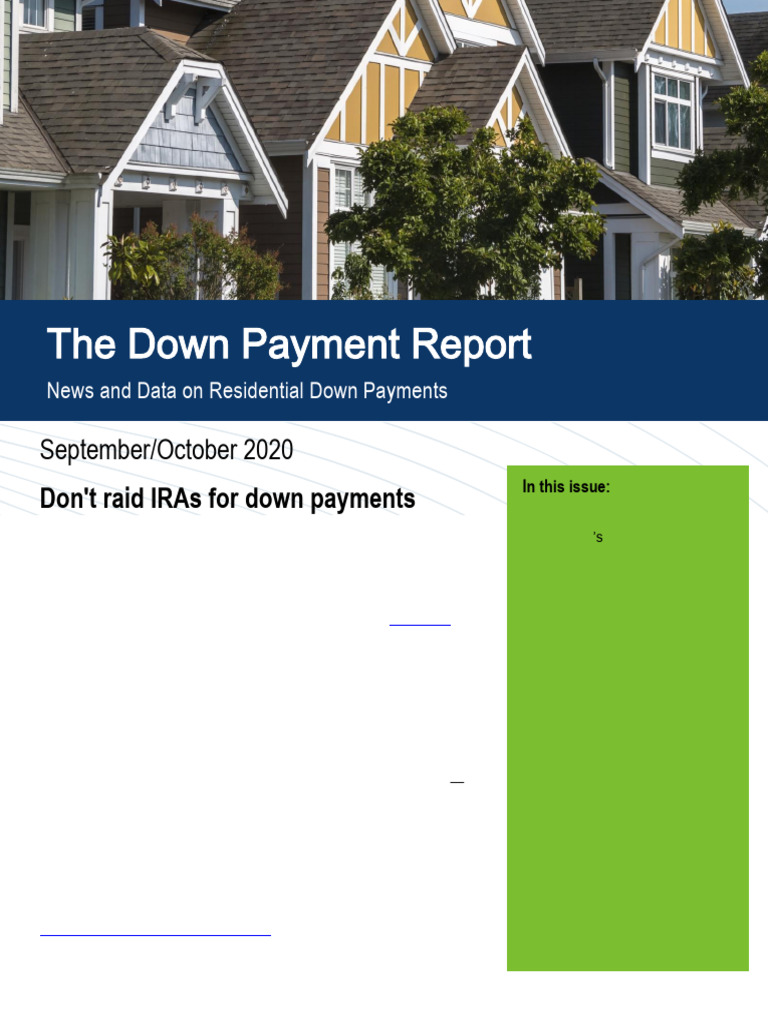 Down Payment Report - Septoct2020 1 | PDF | Federal Housing ...