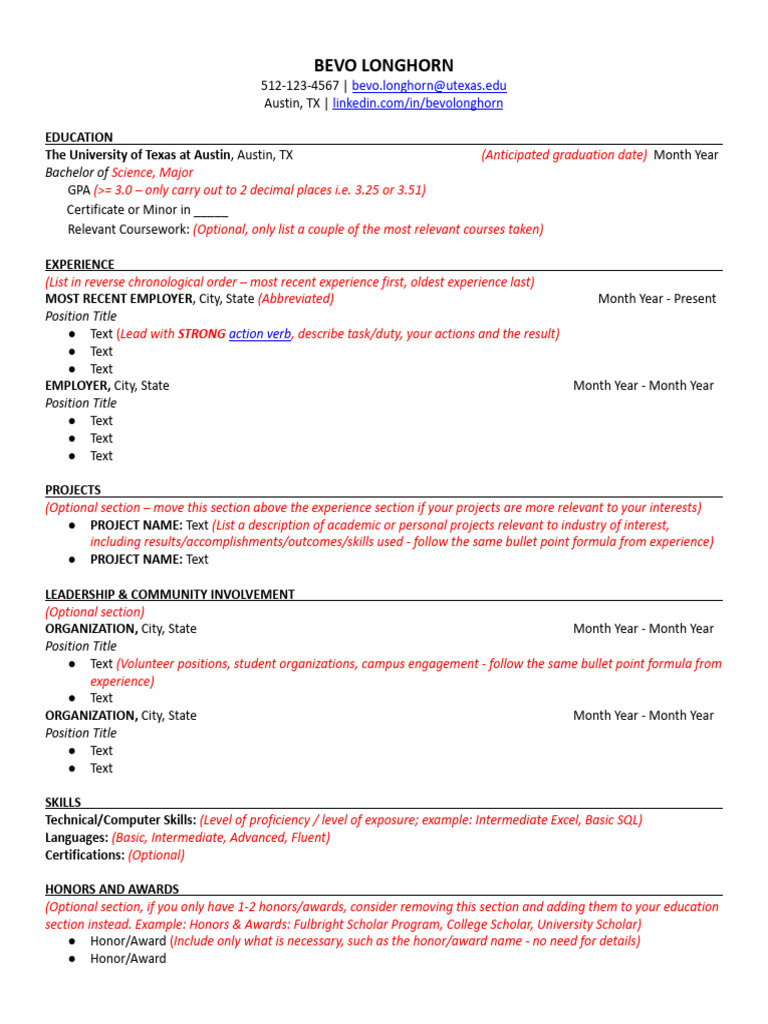 CNS General Resume Template PDF