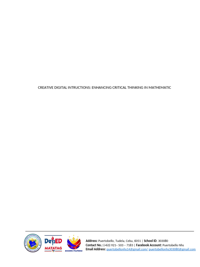 Enhancing Math Critical Thinking Skills | PDF