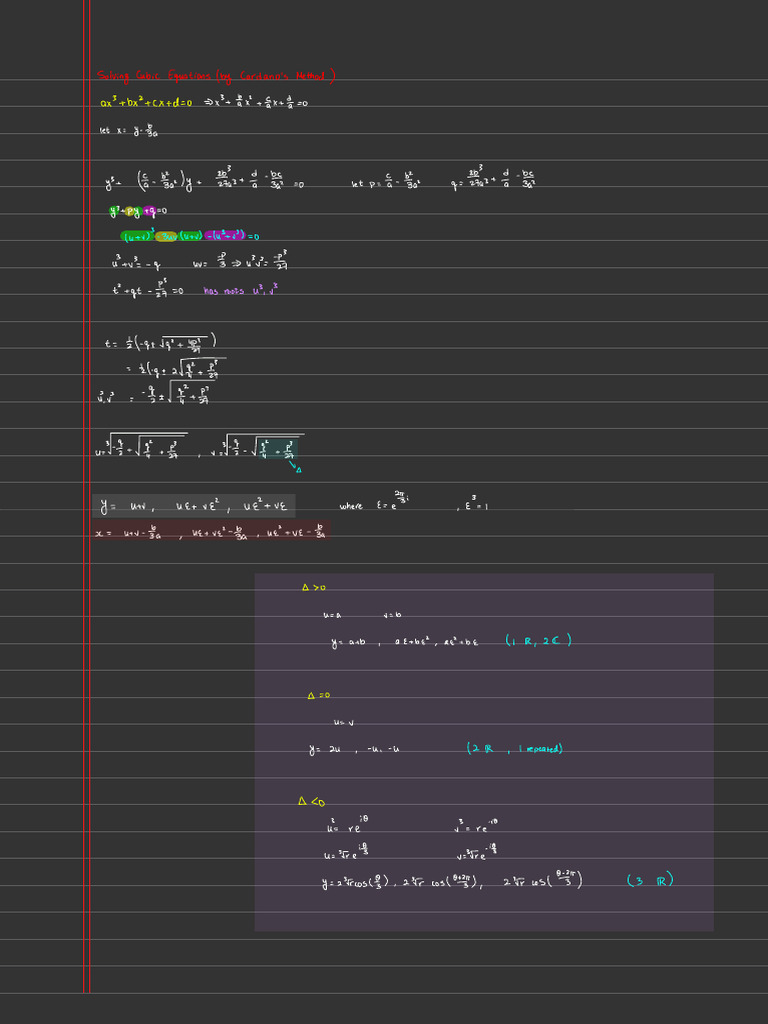 Solving Cubic Equations (By Cardano's Method) | PDF