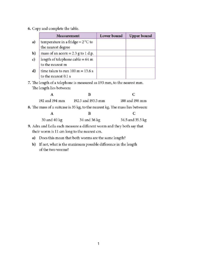 Measurements and Bounds | PDF