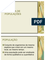 DINÂMICA DE POPULAÇÕES