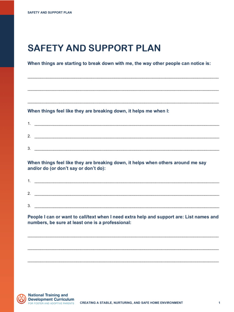 Blank Safetyand Support Plan | PDF