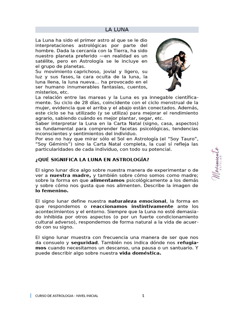 Significado y curiosidades de la Luna | PDF | Luna | Mente