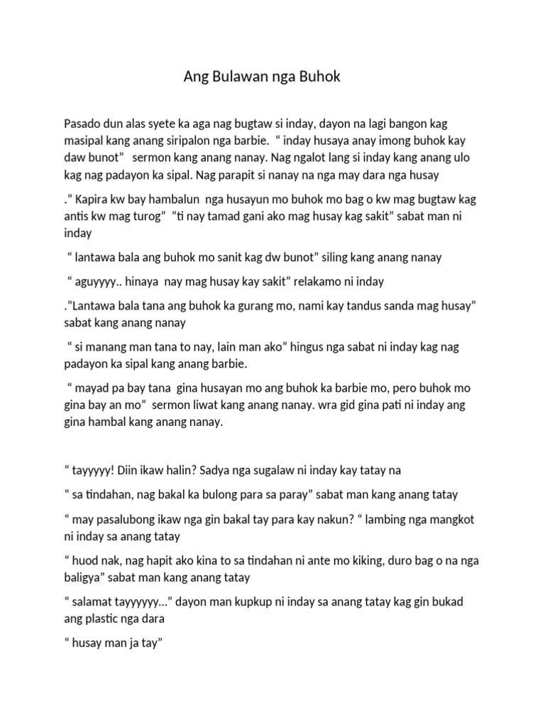 Ang Bulawan Nga Buhok | PDF