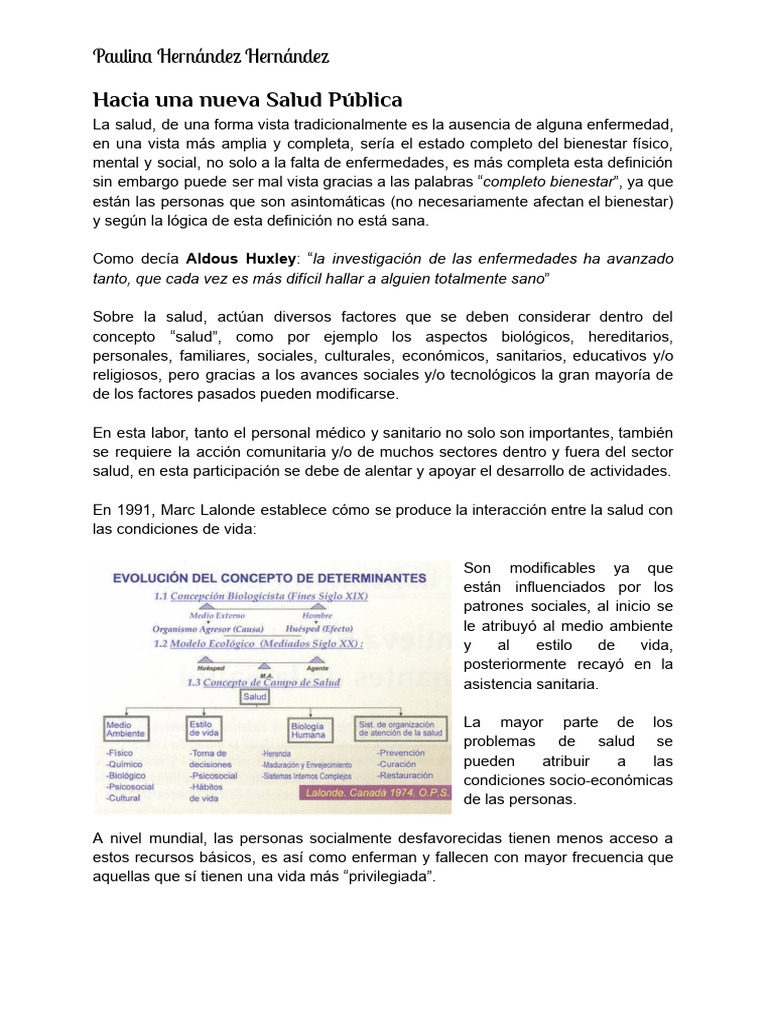 Nueva Salud Pública: Factores y Desafíos | PDF