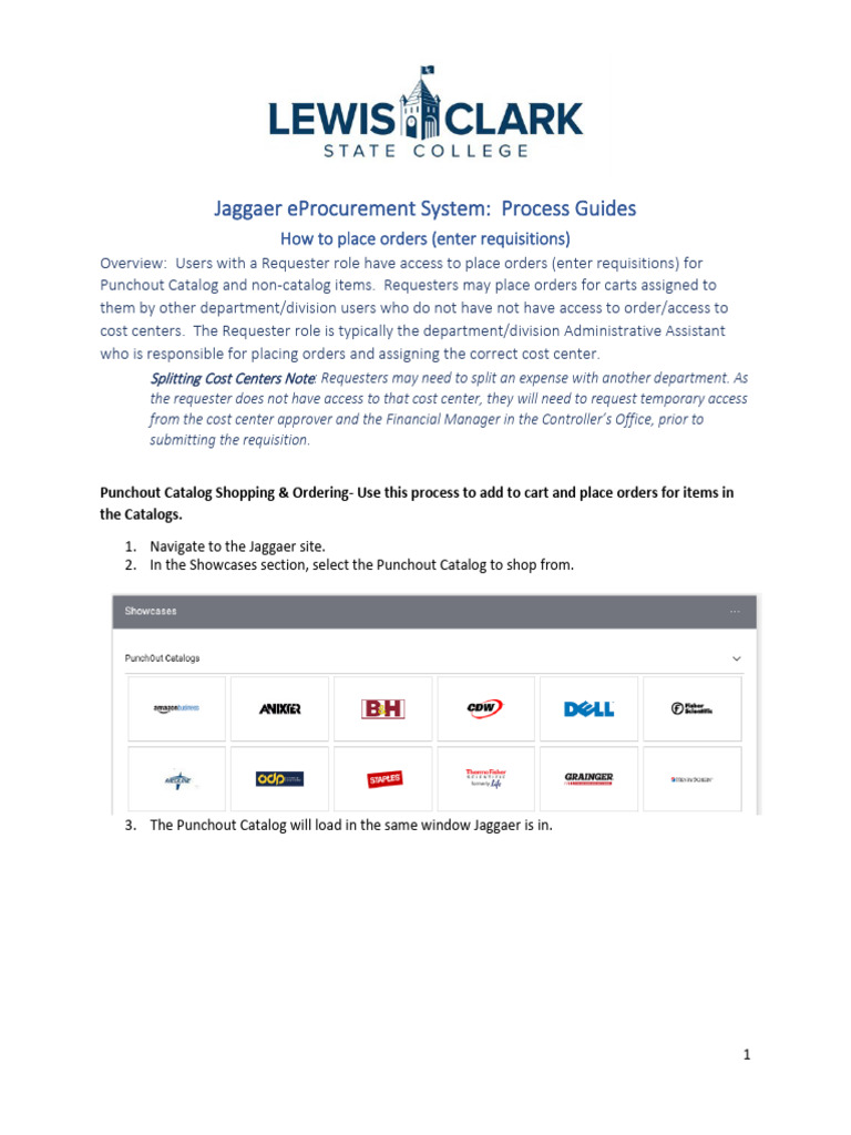Jaggaer eProcurement Order Guide | PDF | Menu (Computing) | System Software
