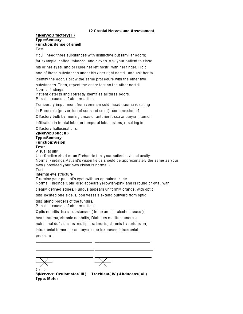 12 Cranial Nerves and Assessment | PDF | Human Head And Neck | Human ...