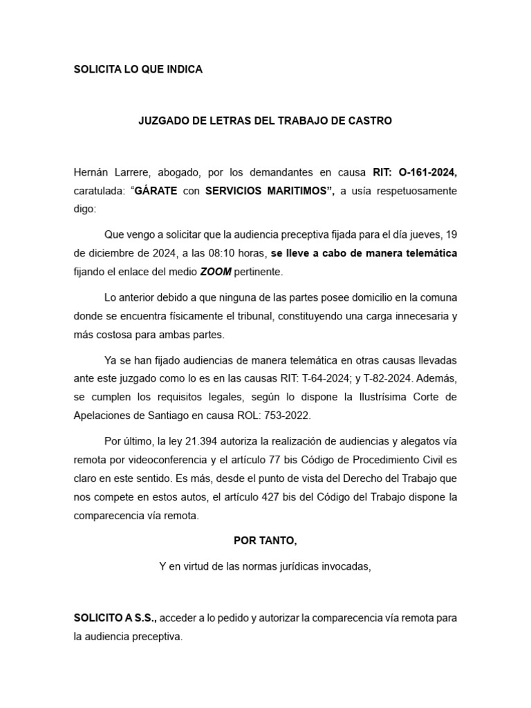 Solicita Lo Que Indica | PDF