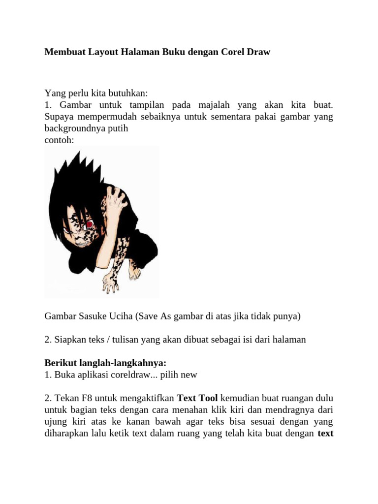 Membuat Layout Halaman Buku Dengan Corel Draw | PDF