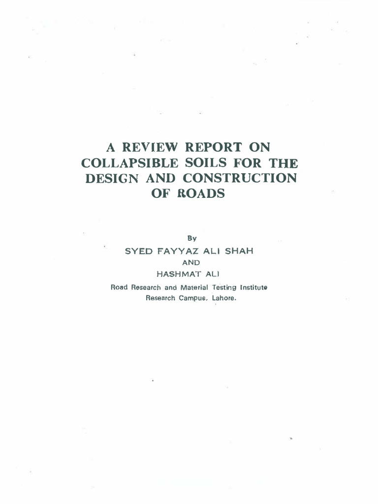 Collapsible Soils in Road Design | PDF | Soil | Clay