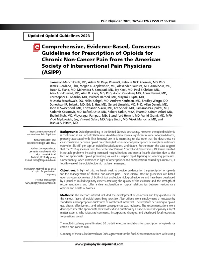 2023 26 S7 S126 | PDF | Opioid | Pain Management