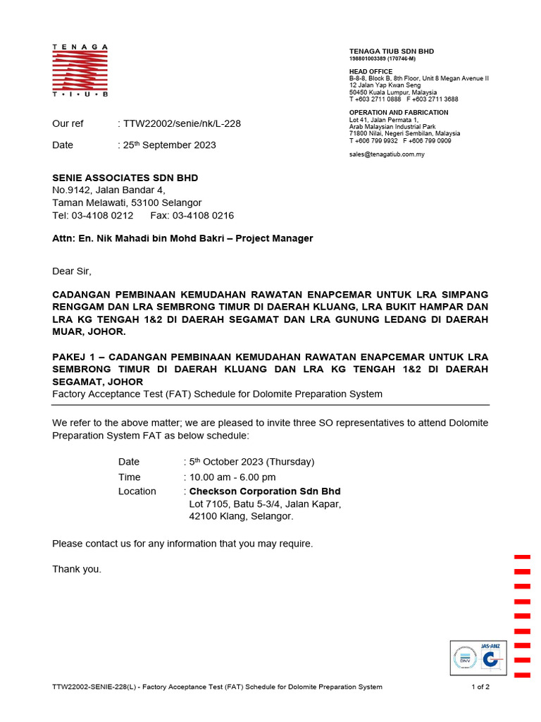 ttw22002-senie-228-l-factory-acceptance-test-fat-schedule-for
