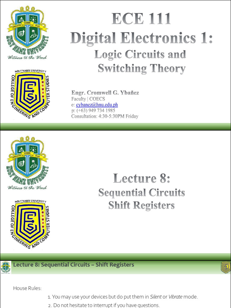 009 Lecture 8 Sequential Circuits - Shift Registers | PDF | Digital ...